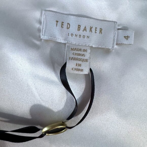 NWT Ted Baker London Risha Mirrored Tropics Pleated Floral Dress Ivory Multi 4 - Picture 7 of 11